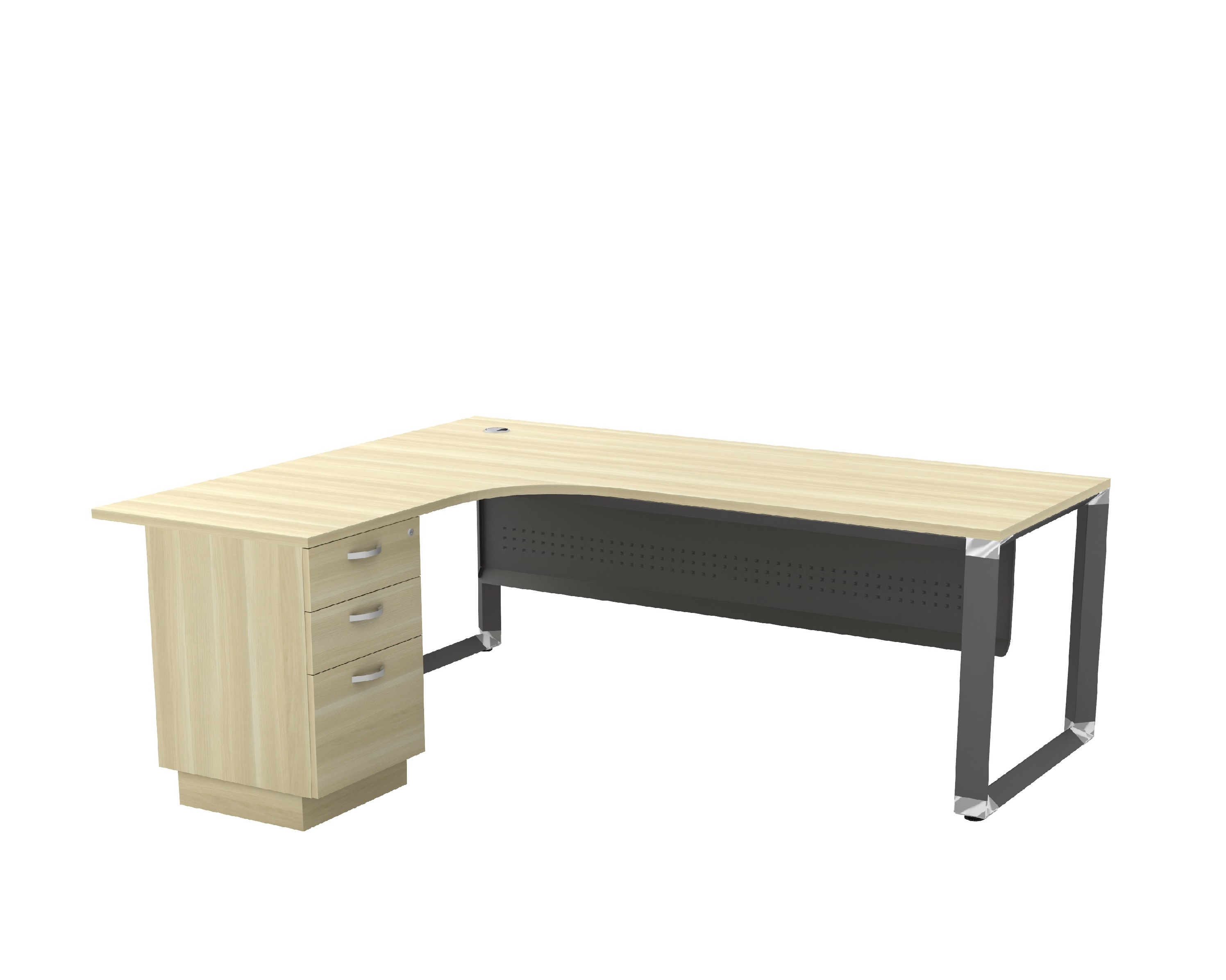 O-Series L Shape Table C/w Wooden Panel